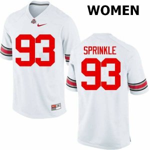 NCAA Ohio State Buckeyes Women's #93 Tracy Sprinkle White Nike Football College Jersey FQB4645VU